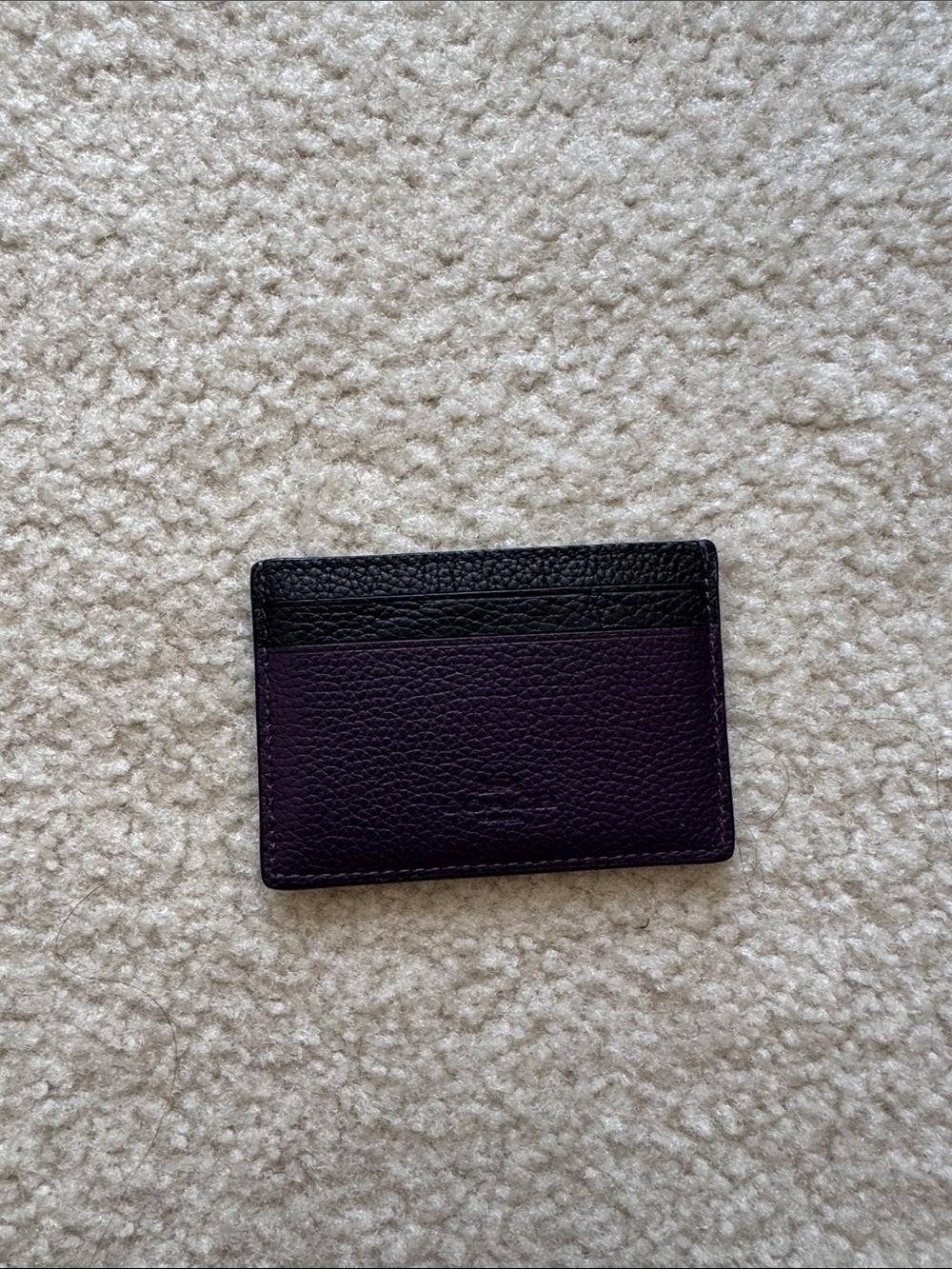 Coach Plum and Black Leather Card Case